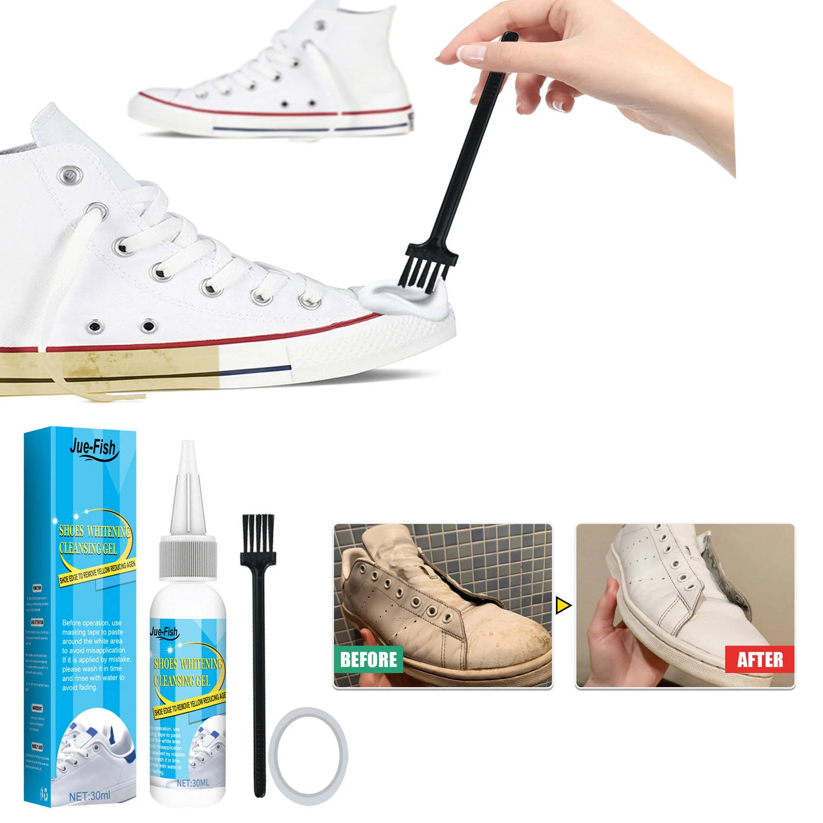 Sneaker Care Spray - Sapatos brancos Gel De Limpeza, Removedor