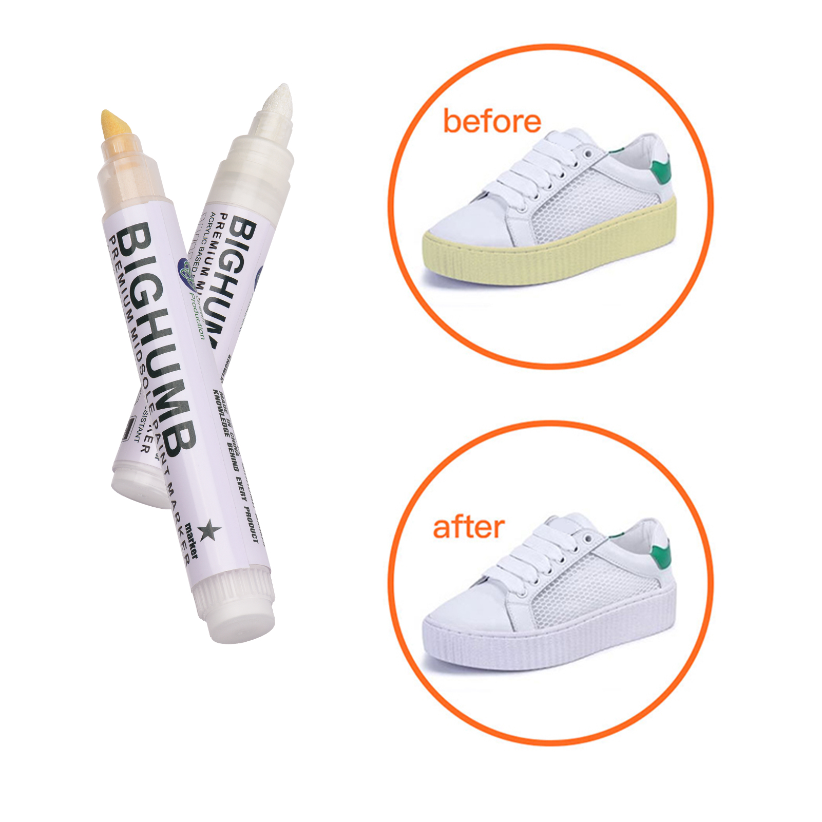 Sneaker Care Spray - Caneta Marcadora BIGTHUMB Premium para Entressola,
